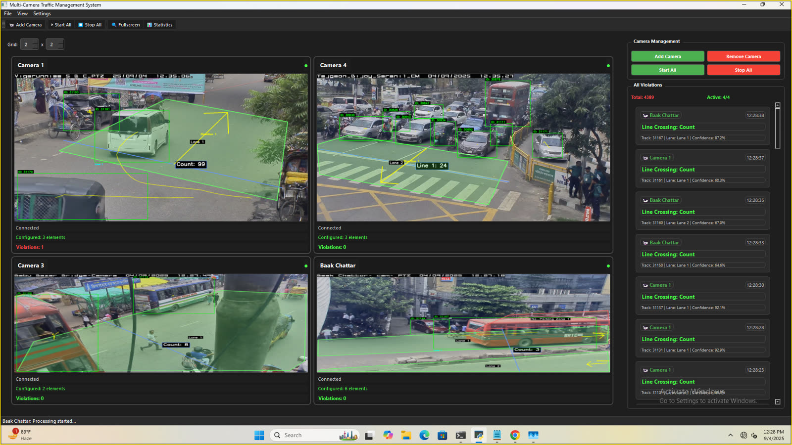 DTraffiX multi-camera traffic grid